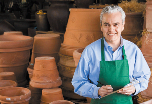 old man and clay pots